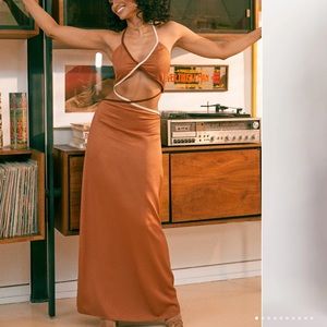 Beautiful evening, satin, Meshki dress. Size XS